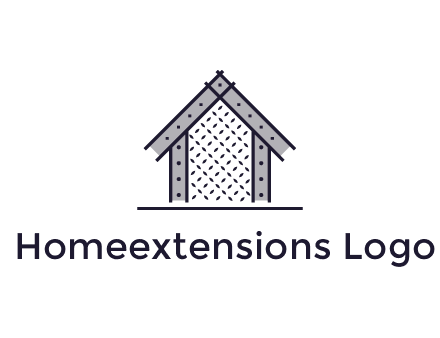 construction logo with simple clothing patterns on a house