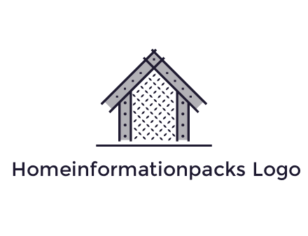 construction logo with simple clothing patterns on a house
