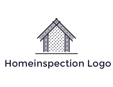 construction logo with simple clothing patterns on a house