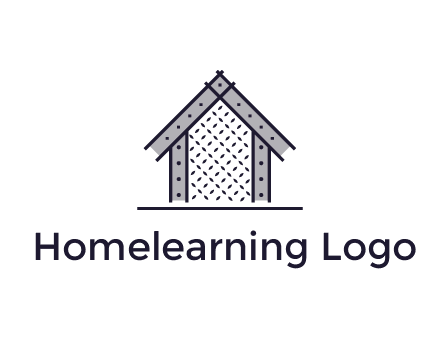 construction logo with simple clothing patterns on a house