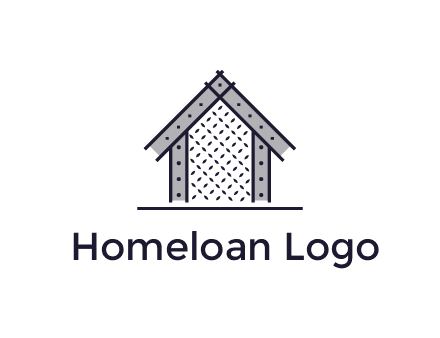 construction logo with simple clothing patterns on a house