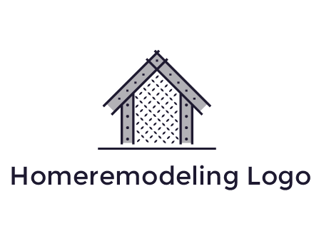 construction logo with simple clothing patterns on a house