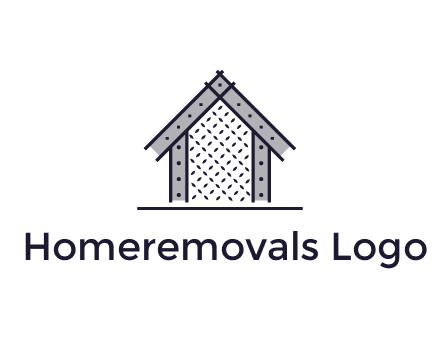 construction logo with simple clothing patterns on a house