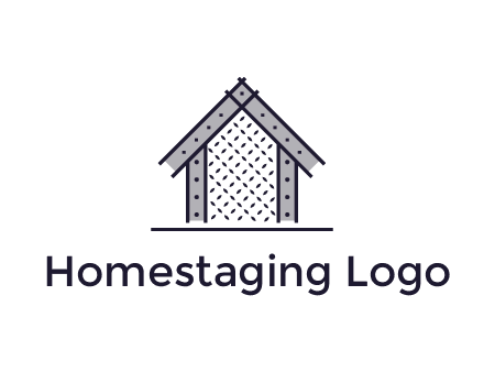 construction logo with simple clothing patterns on a house