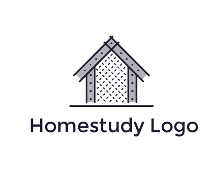 construction logo with simple clothing patterns on a house