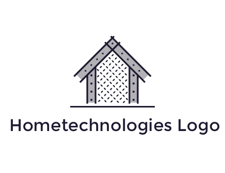 construction logo with simple clothing patterns on a house