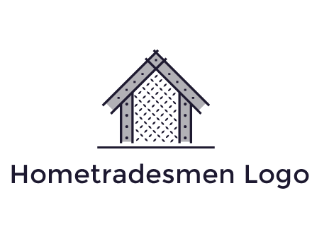 construction logo with simple clothing patterns on a house