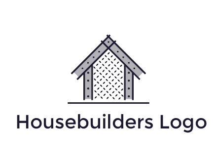 construction logo with simple clothing patterns on a house