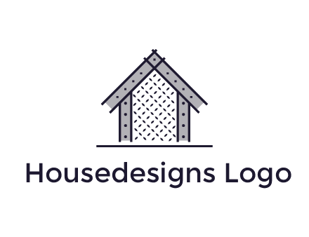 construction logo with simple clothing patterns on a house