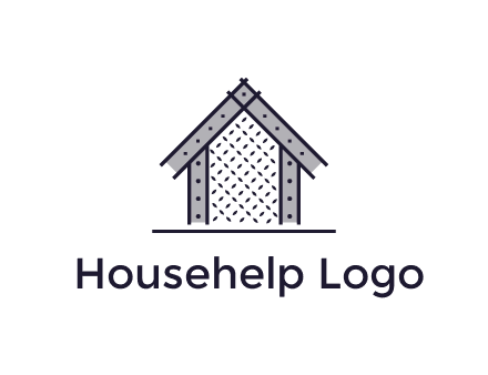 construction logo with simple clothing patterns on a house