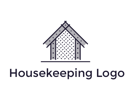 construction logo with simple clothing patterns on a house
