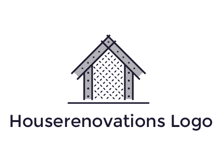 construction logo with simple clothing patterns on a house