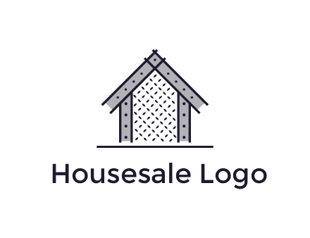 construction logo with simple clothing patterns on a house