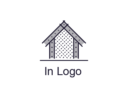 construction logo with simple clothing patterns on a house
