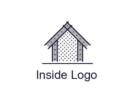 construction logo with simple clothing patterns on a house