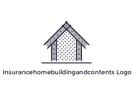 construction logo with simple clothing patterns on a house