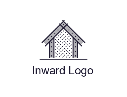 construction logo with simple clothing patterns on a house