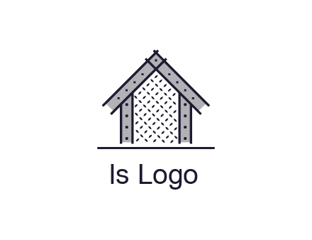 construction logo with simple clothing patterns on a house