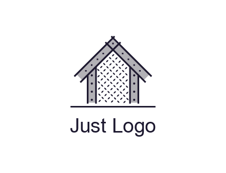 construction logo with simple clothing patterns on a house