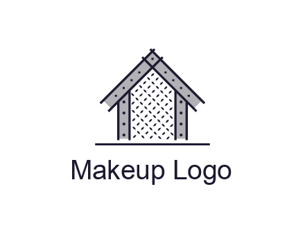 construction logo with simple clothing patterns on a house