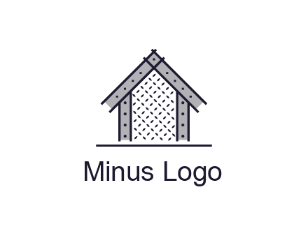 construction logo with simple clothing patterns on a house