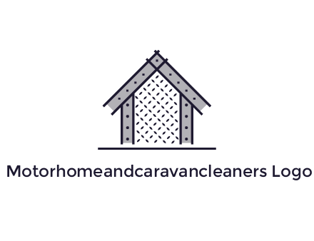 construction logo with simple clothing patterns on a house