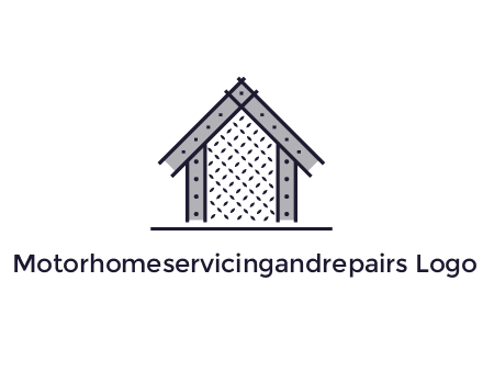 construction logo with simple clothing patterns on a house