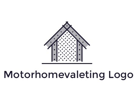 construction logo with simple clothing patterns on a house