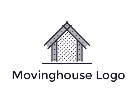construction logo with simple clothing patterns on a house