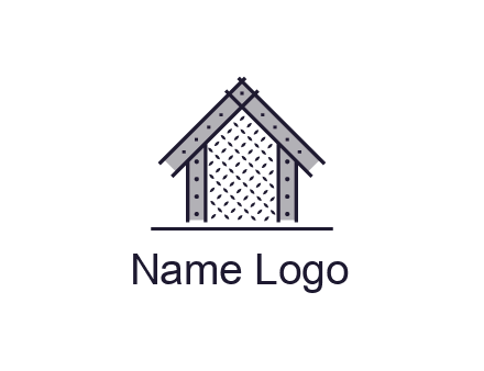 construction logo with simple clothing patterns on a house
