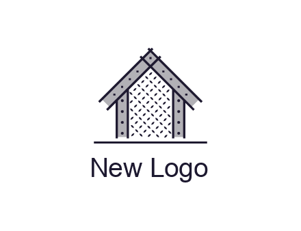 construction logo with simple clothing patterns on a house