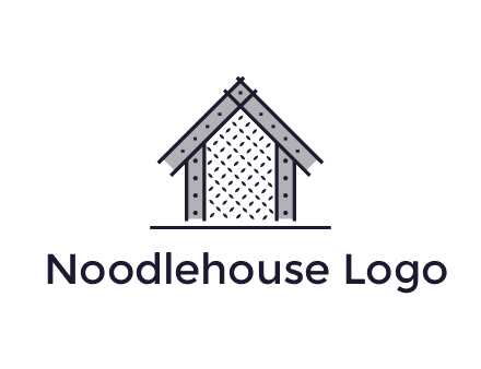 construction logo with simple clothing patterns on a house