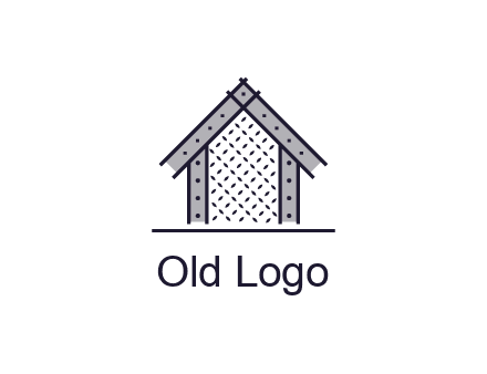 construction logo with simple clothing patterns on a house