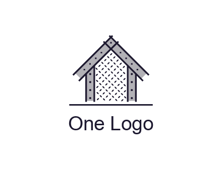 construction logo with simple clothing patterns on a house