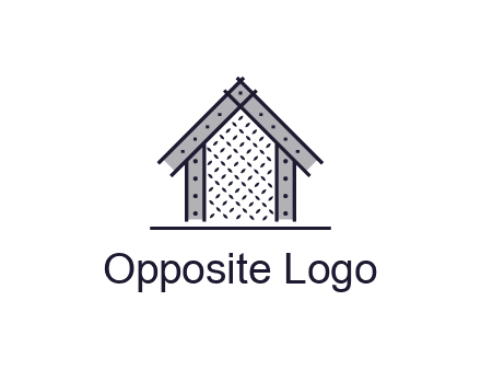 construction logo with simple clothing patterns on a house