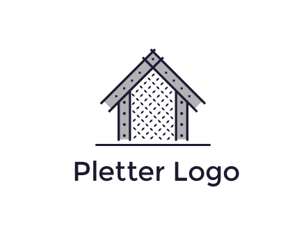 construction logo with simple clothing patterns on a house