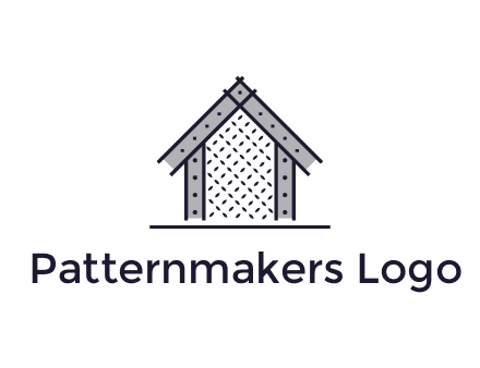 construction logo with simple clothing patterns on a house