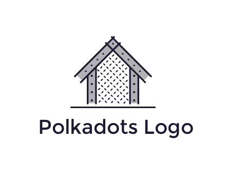 construction logo with simple clothing patterns on a house