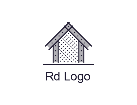 construction logo with simple clothing patterns on a house