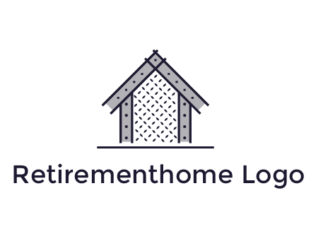 construction logo with simple clothing patterns on a house