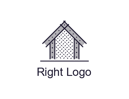 construction logo with simple clothing patterns on a house