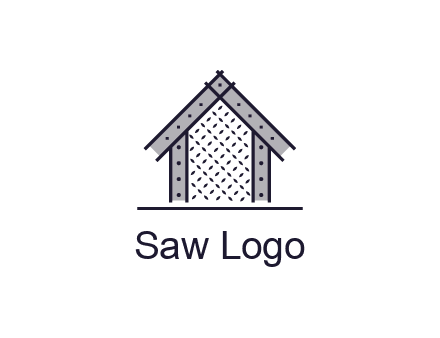 construction logo with simple clothing patterns on a house