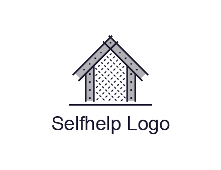 construction logo with simple clothing patterns on a house