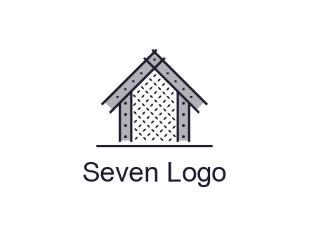 construction logo with simple clothing patterns on a house