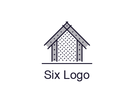 construction logo with simple clothing patterns on a house