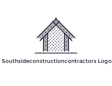 construction logo with simple clothing patterns on a house