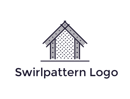 construction logo with simple clothing patterns on a house