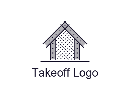 construction logo with simple clothing patterns on a house