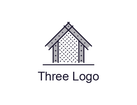 construction logo with simple clothing patterns on a house