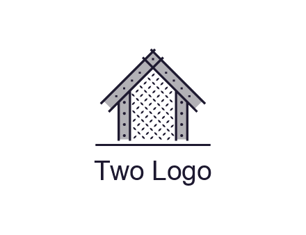 construction logo with simple clothing patterns on a house